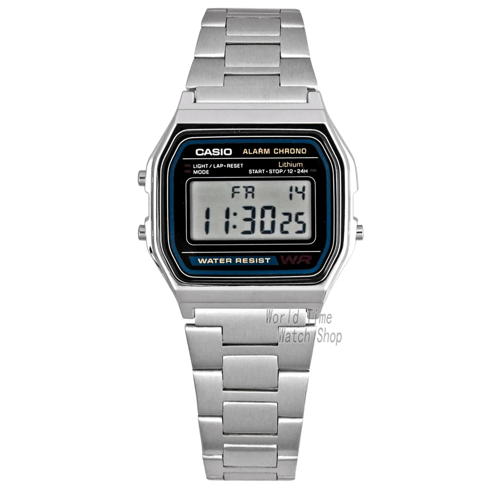 A158WA1D-1 Casio часы золотые часы мужчины лучший бренд класса люкс LED цифровые водонепроницаемые кварцевые мужские часы спортивные военные наручные часы relogio masculino reloj hombre erkek kol saati montre homme zegarek meski - Цвет: A158WA1D-1