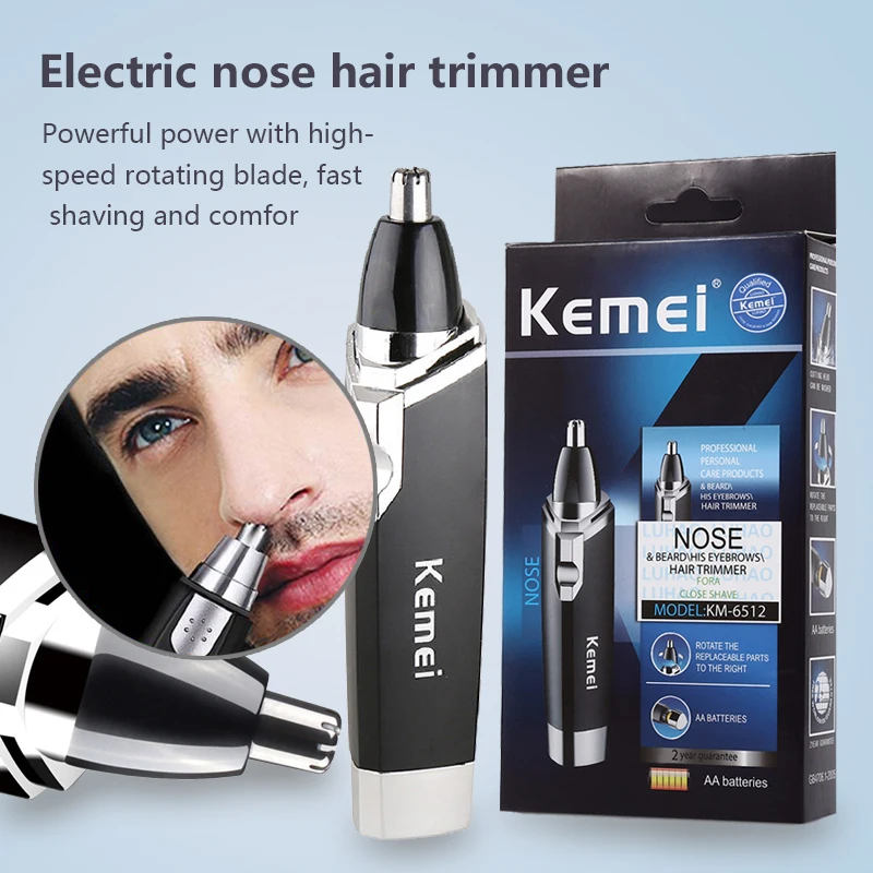 

Kemei Electric Nose Ear Trimmer For Men Shaver Rechargeable Hair Removal Eyebrow Trimer Safety Product Shaving Machine Face Care