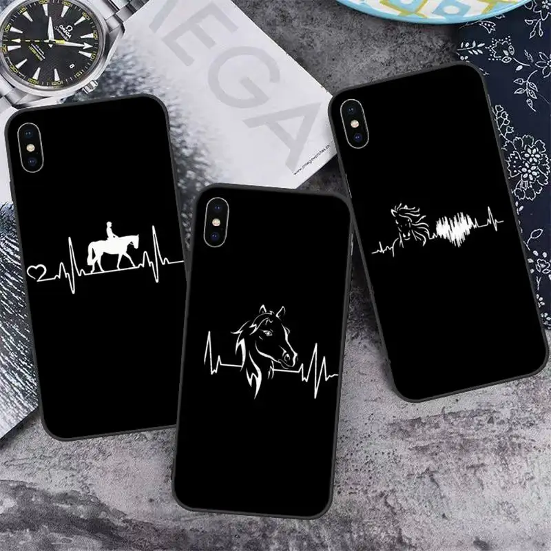 

Horse Pony Horse Heartbeat Phone Case for iPhone 11 12 13 pro XS MAX 8 7 6 6S Plus X 5S SE 2020 XR mini
