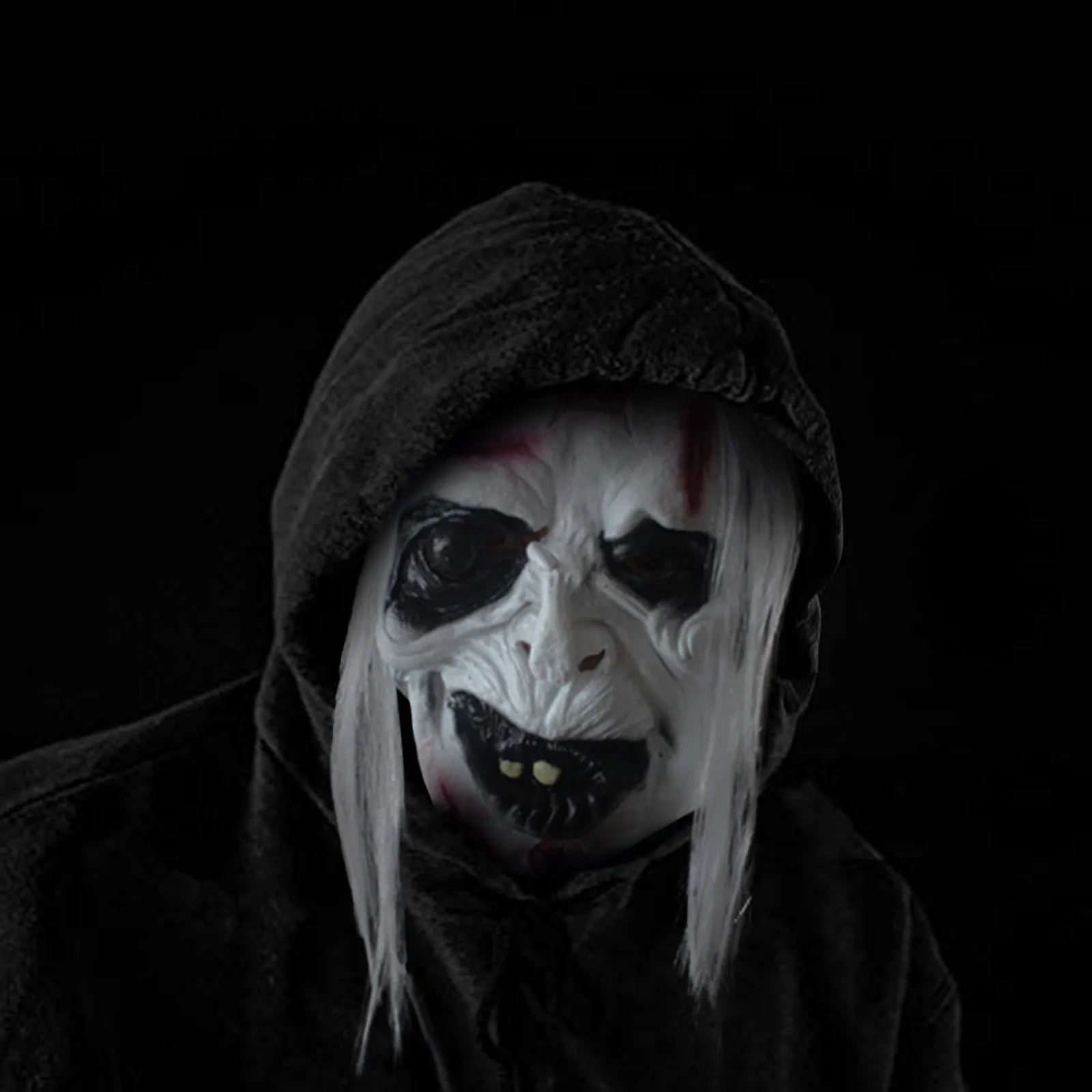 

Cosplay Full Face Grimace White Long Hair Horror Night Prank Thriller Party Masquerade Carnival Props Halloween Mondmasker Jouet