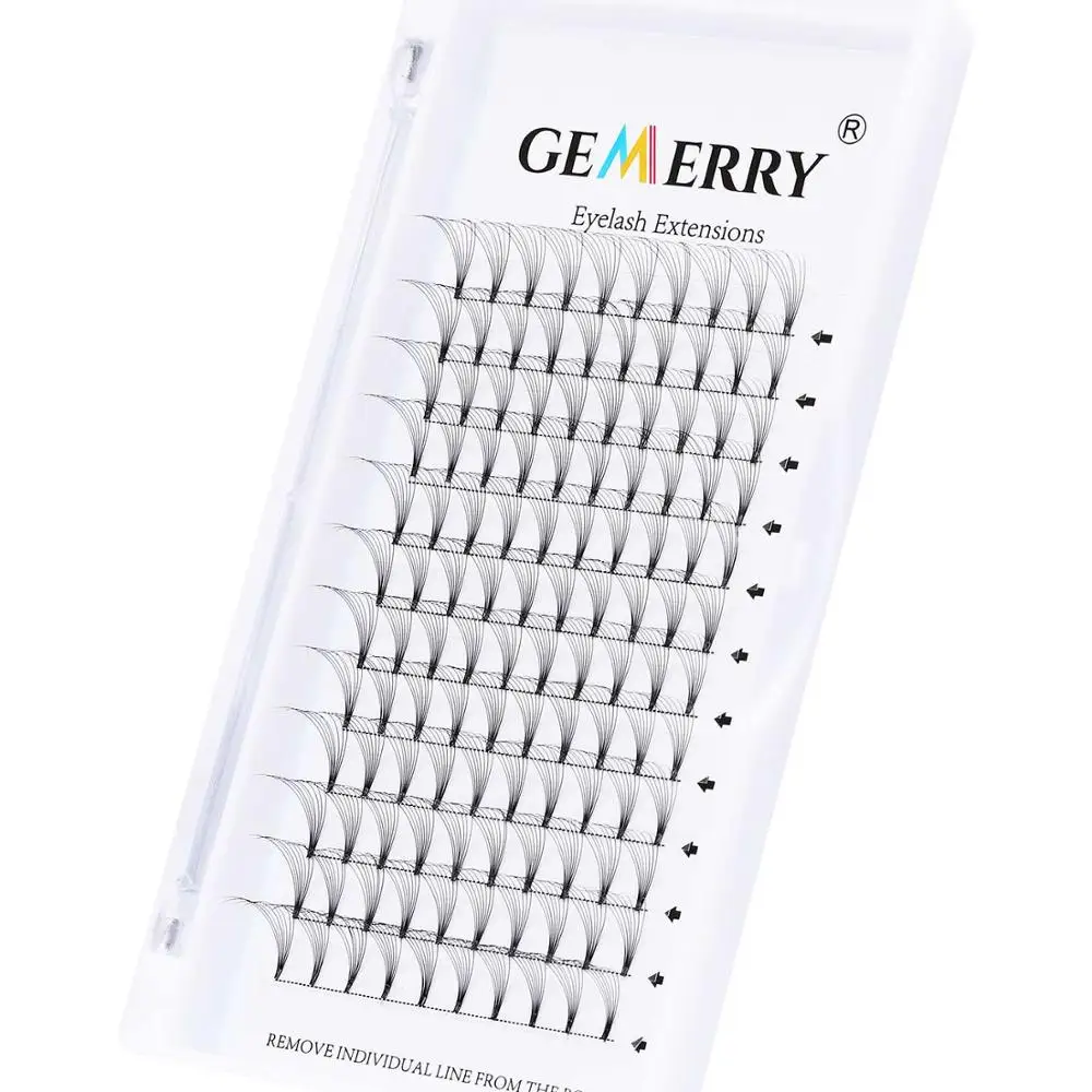 8D ресницы для наращивания макияж готовые объемные с коротким стержнем