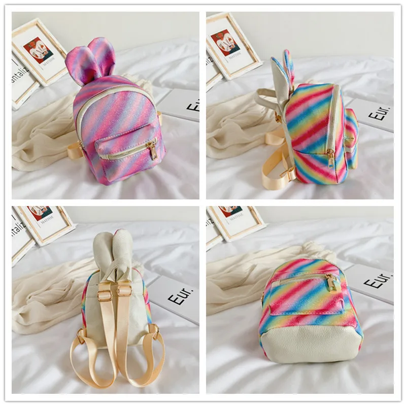 Colorful Mini Cartoon Schoolbag Backpack 2022 Bunny Ears Casual Candy Kindergarten Girls Baby Backpack Travel Cute Bagpack