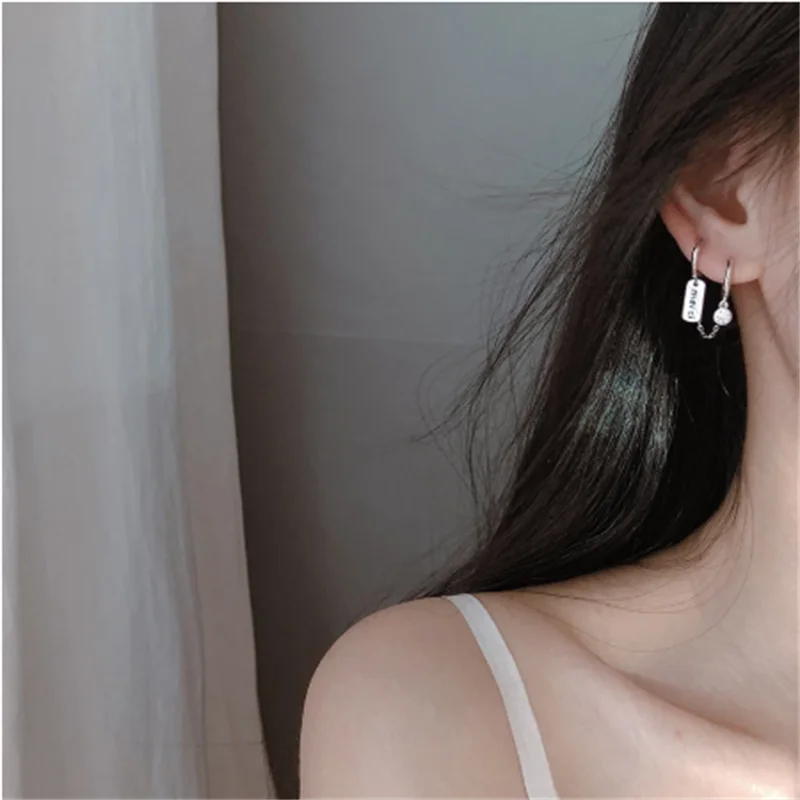 

Silver Earrings For Women Double Hole No Fade No Allergy Crystal Women Earrings Jewelry Wholesale