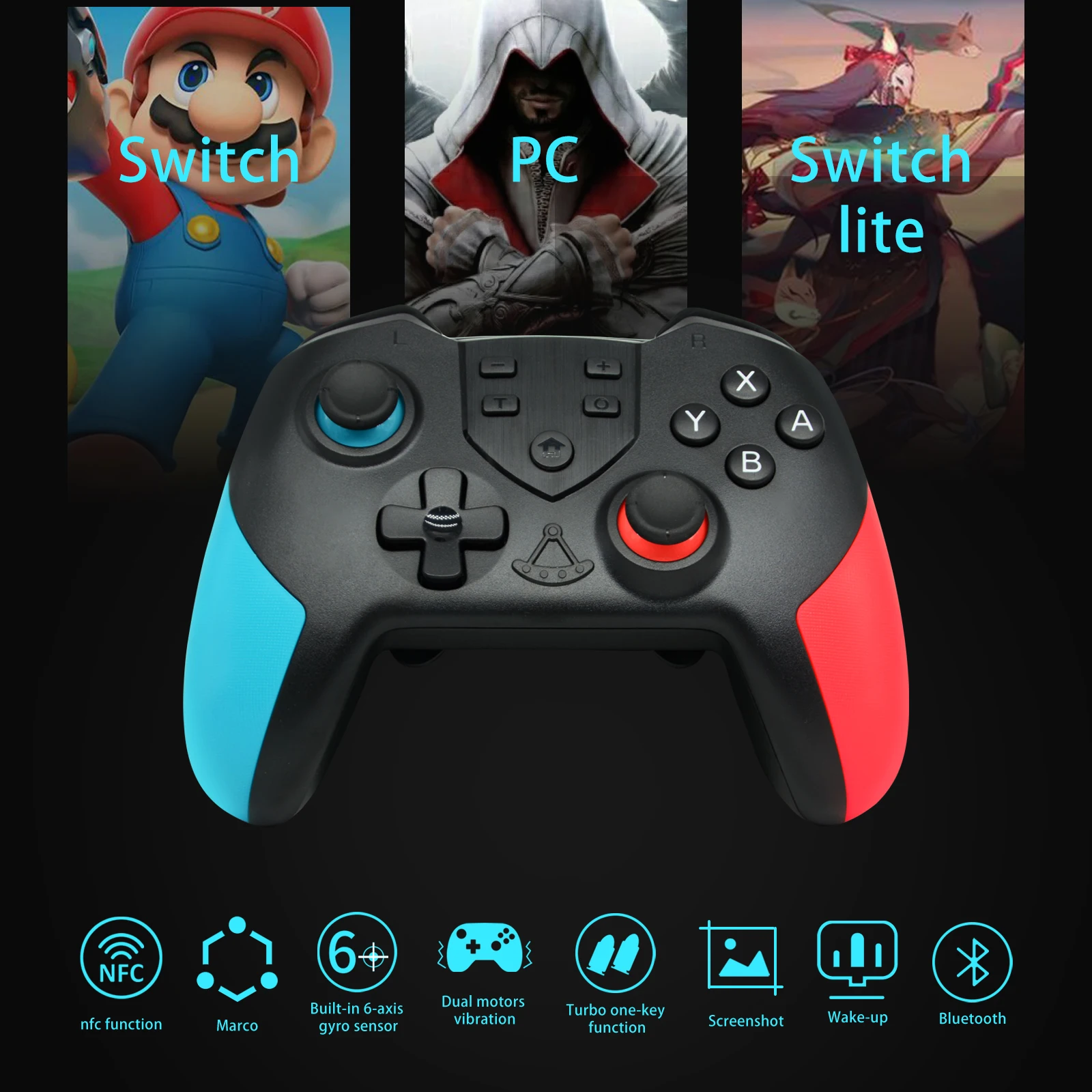 

Suitable For Nintendo Switch Controller Playstation Bluetooth 5 Controller Switch Fingertips For Game Mini Retro Switch Gamepad