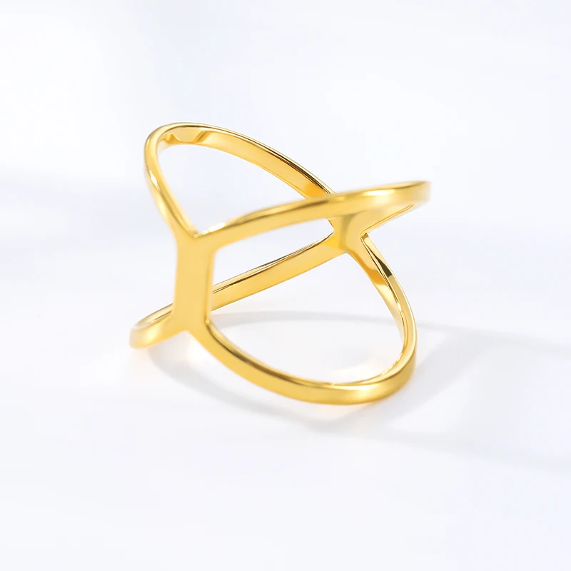 Модное кольцо на палец из нержавеющей стали с 3D отверстиями кольца крестом для