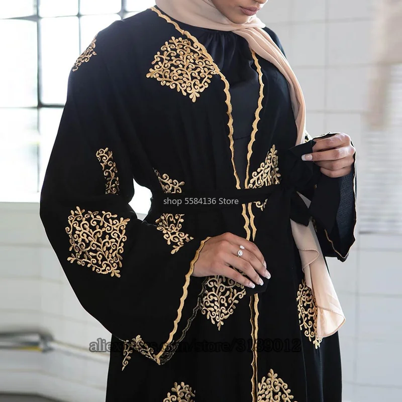 Дубай открытая абайя кимоно мусульманский хиджаб платье кафтан Abayas исламская