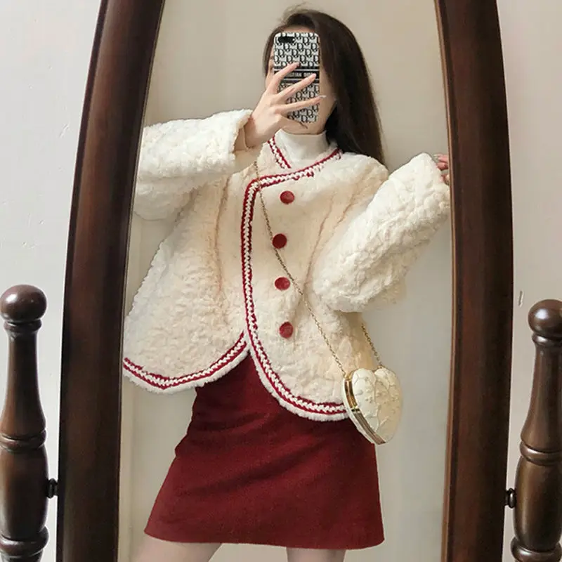 

Spring Autumn Women's Two Piece Suits Female Single Button Blazer and Elegant Office Style Skirts Ladies Warm Soft Suit A301