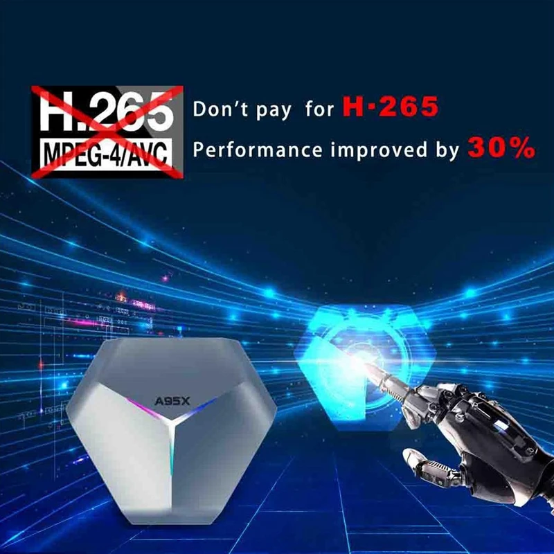 

A95X TV Box Android10 S905X4 Quad Core 2.4G&5.0G Dual WIFI Bluetooth 4.2 RGB Light Smart TV Box
