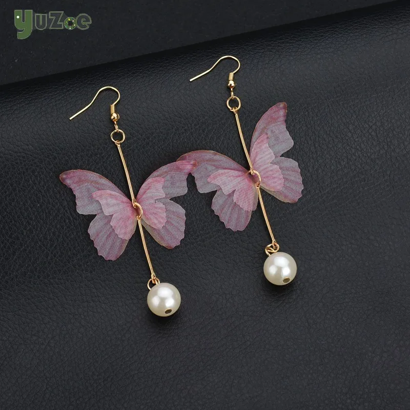 Женские серьги с жемчугом синие розовые бабочкой свадебные подарок подруге 2019 |