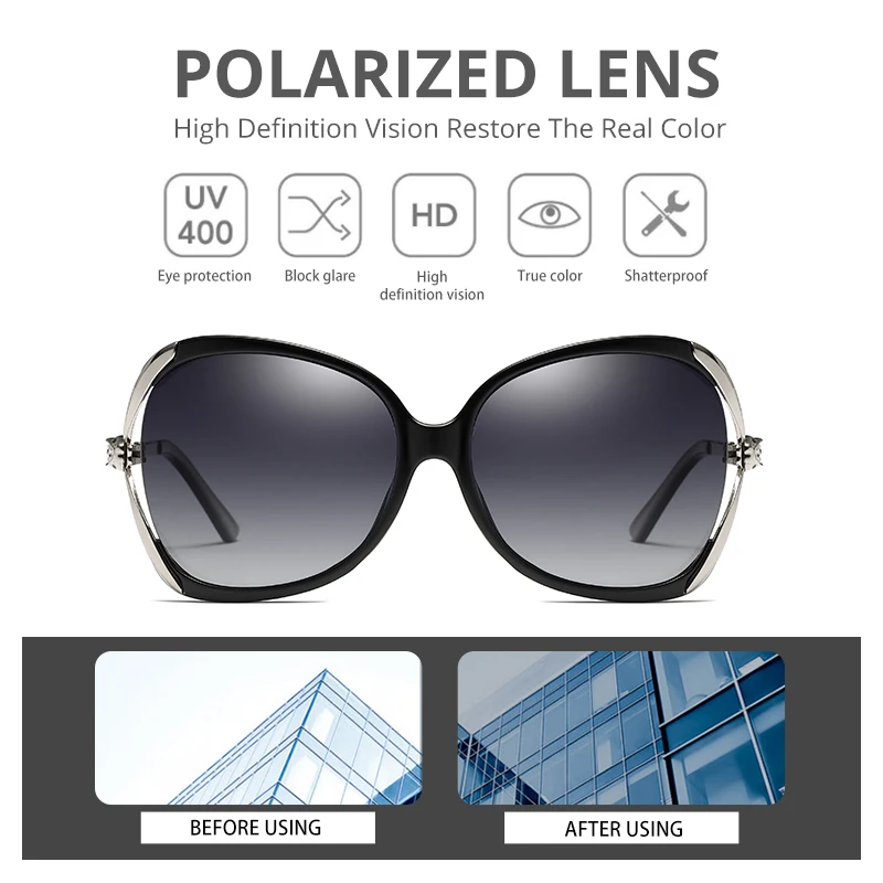 Женские солнцезащитные очки с поляризацией в стиле ретро|Женские очки| |