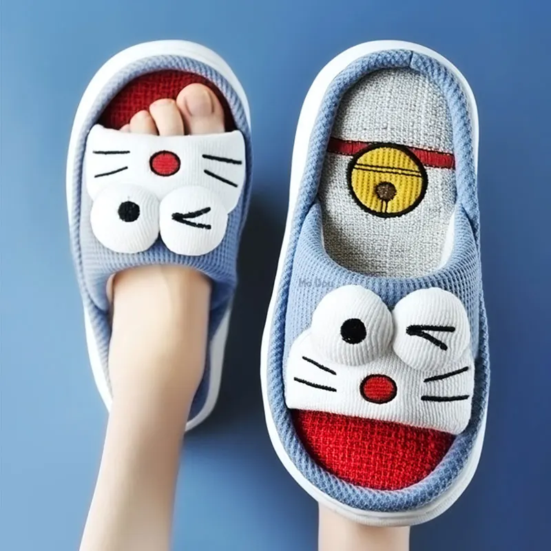 

Fluffyfun All Senson Designer Slippers Cute Cartoon Lovely Cat Bedroom Cotton Home Shoes Indoor Thick Sole Couples Men Women