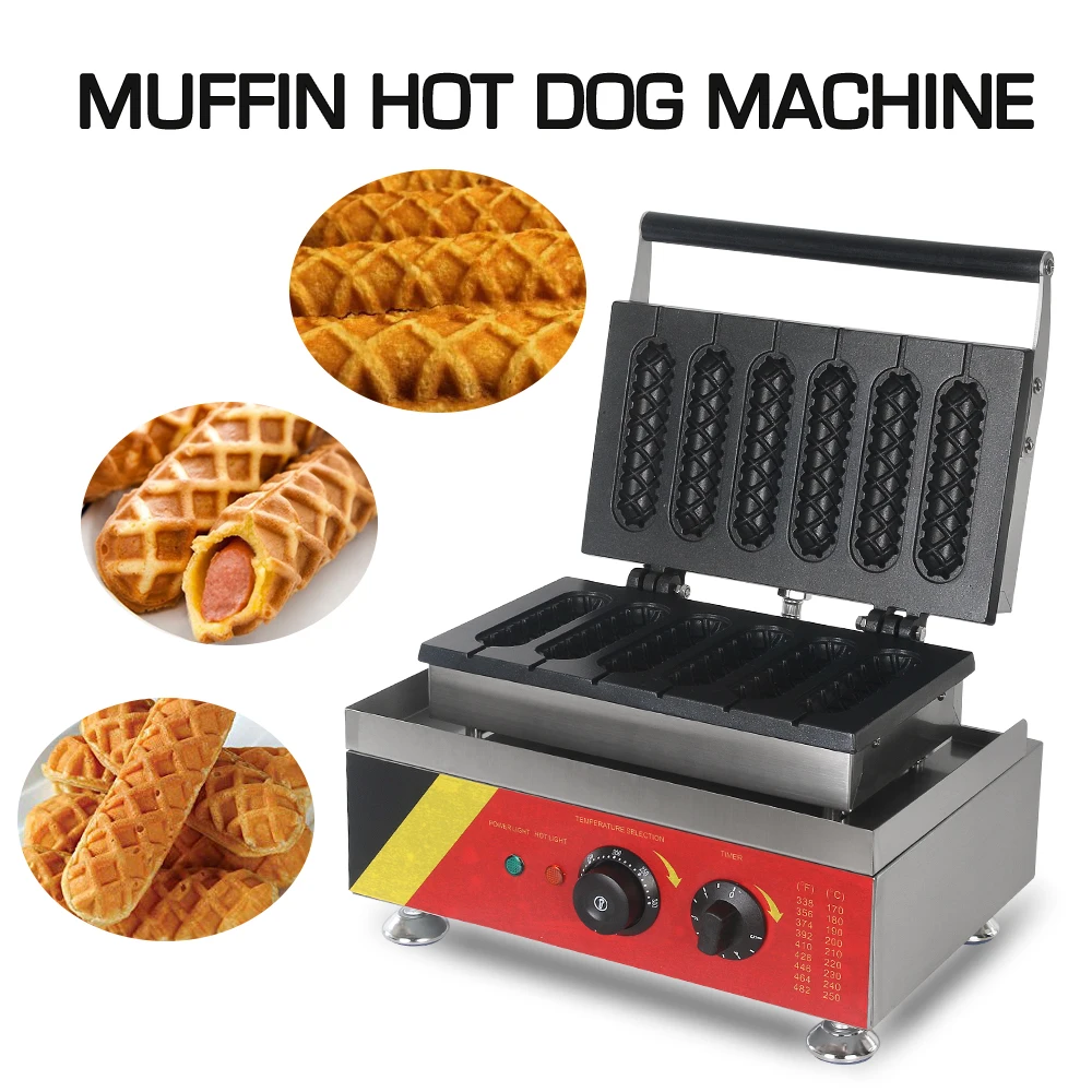 

ITOP Muffin Hot Dog Waffle Maker 1500W Electric Non-stick French Muffin Lolly Sausage Machine Crispy Corn Hot Dog Waffle Machine