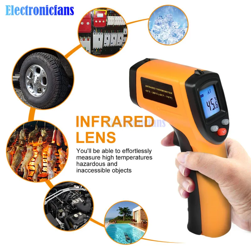 GM320 бесконтактный инфракрасный лазерный цифровой термометр с ЖК дисплеем