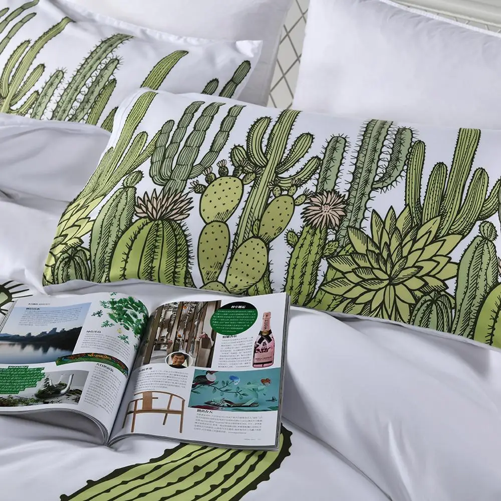 Комплект мягкого постельного белья из 3 предметов с мультяшным КАКТУСОМ 3D