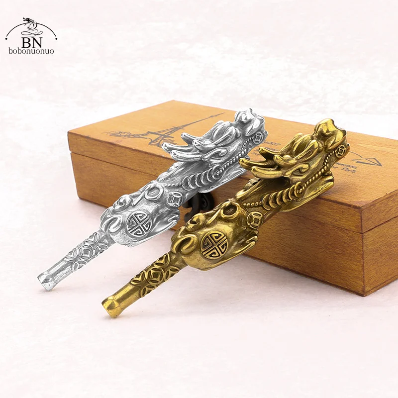 

Модный медный держатель для сигарет в виде головы дракона, латунный зажим на палец, для отца, для мужчин, тонкие сигареты, аксессуары для кур...