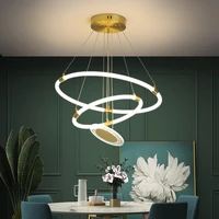 modern simple personality creative circle led chandelier stair chandelier room dining table chandelier kitchen interior lighting