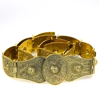 sunspicems 2021 antique metal relief caucasus belt for women traditional wedding jewelry rivet waist chain adjustable length