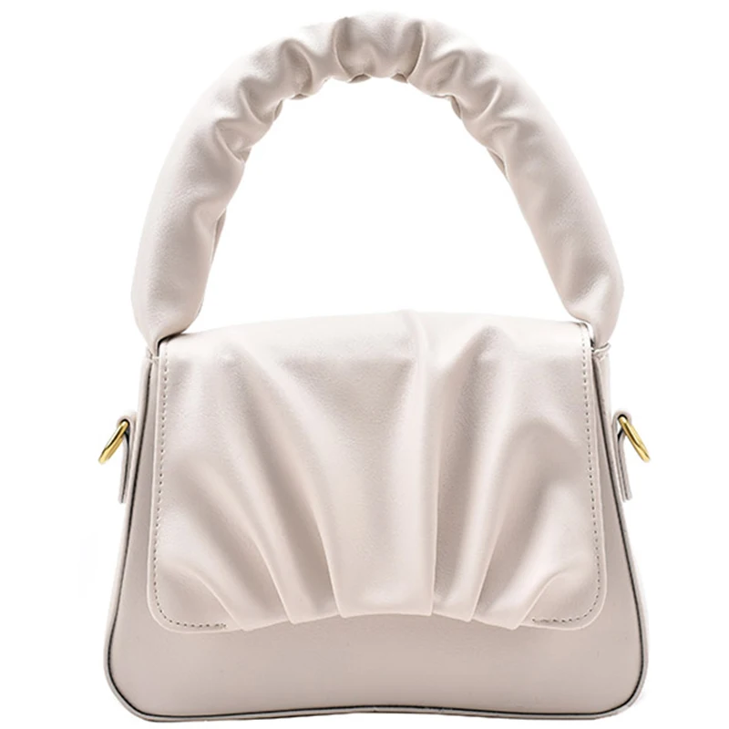 

Female Pleated Elegant Tote bag 2021 Fashion New Quality PU Leather Women's Designer Handbag Portable Shoulder Messenger Bag