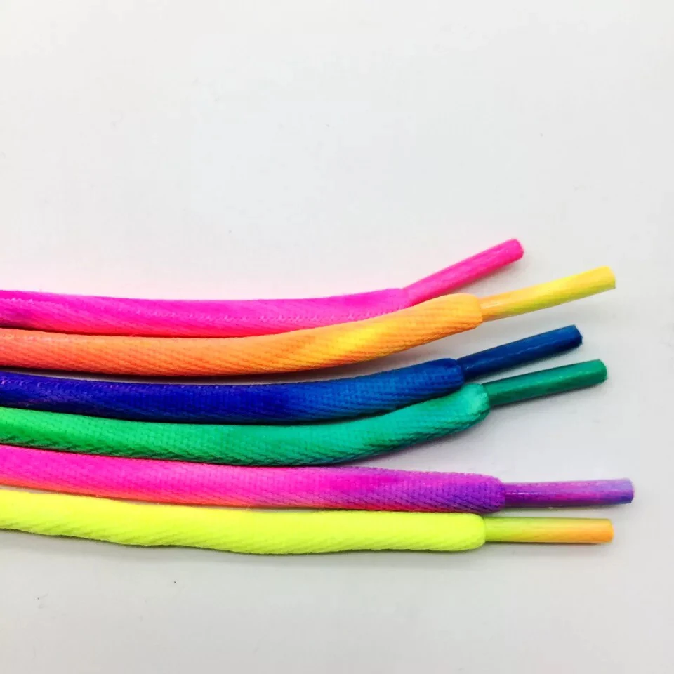 

1 Pair Round Rainbow Shoelaces Canvas Athletic Shoelace Sport Sneakers Shoe Laces Strings 100CM/120CM