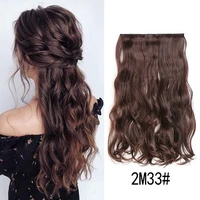 synthetic wavy clip in one piece hair extension 24inch long heat resistant fiber hair accessories hairpiece for women