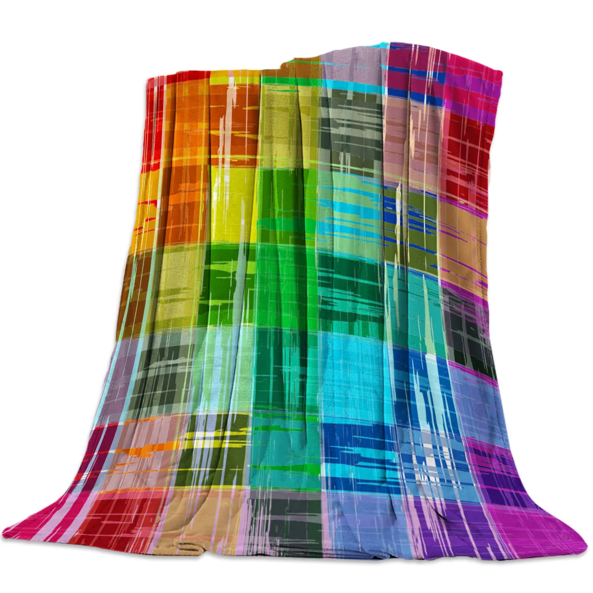 

Flanell Decken Bunte Streifen Stolz Regenbogen Decke auf dem Bett Sofa Bettwäsche Reise Decke für Erwachsene Kinder Quilts