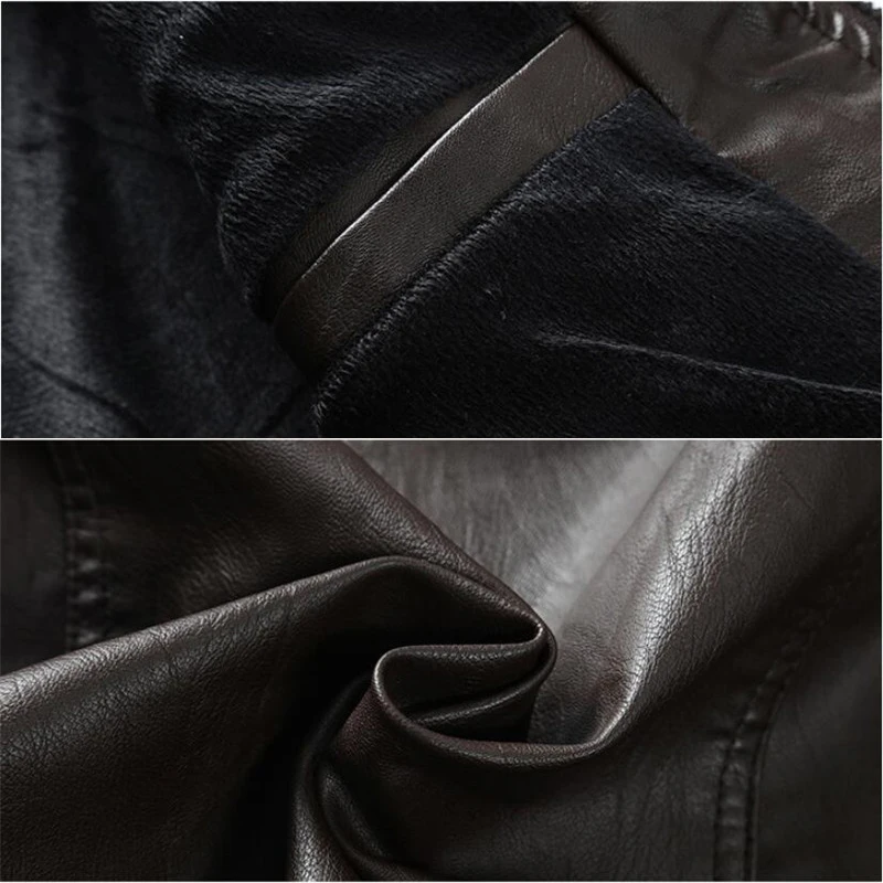 

PU Jacket Men Fashion Motorcycle Biker Faux Leather Jackets Mens Spring Autumn Clothes Male Classic Velvets Coats Deri Ceket