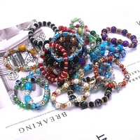 10pcs high quality fashion women color beaded bracelet mixed multi style stretch crystal bracelet wholesale free shipping