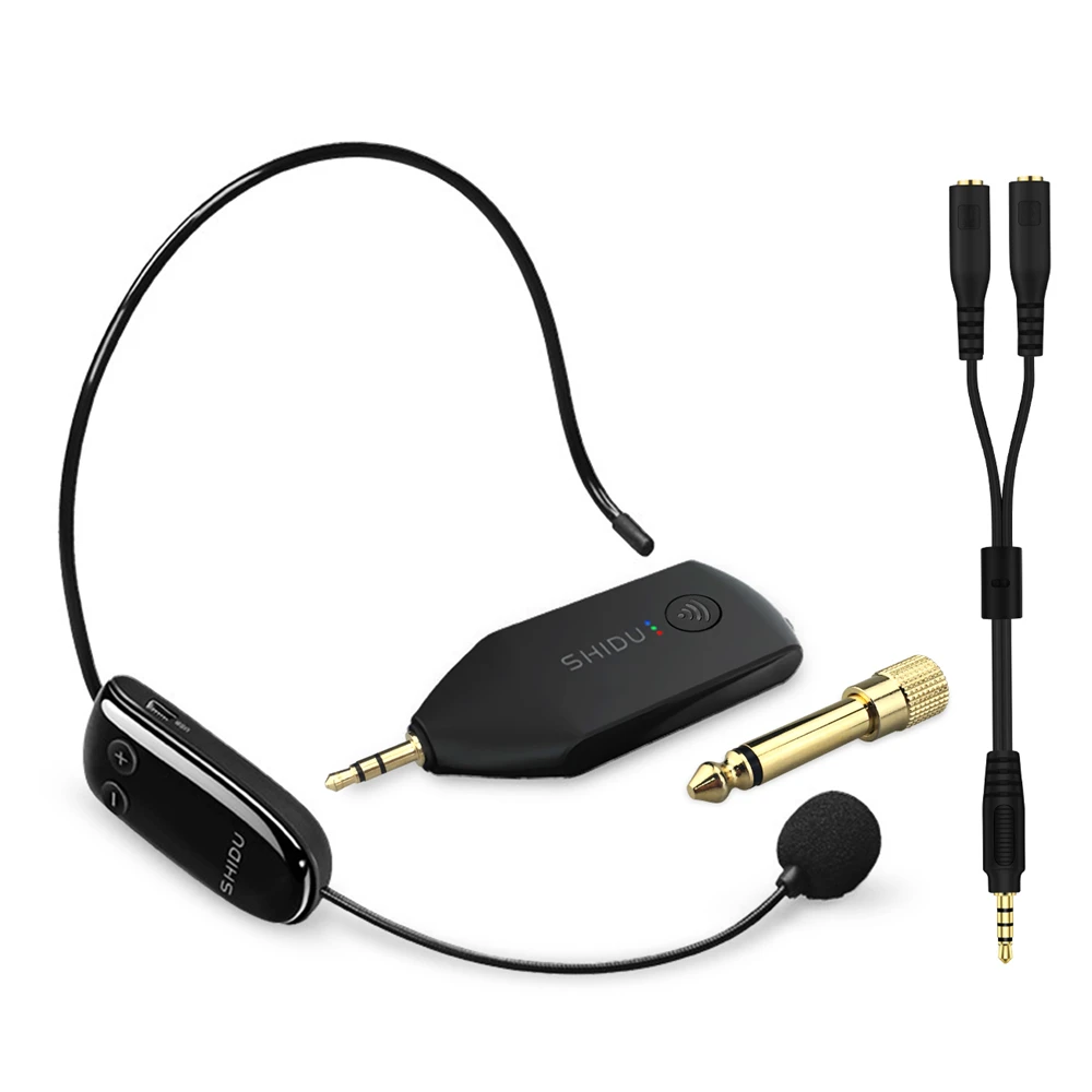 Microfone sem Fio Fone de Ouvido Receptor para Alto Shidu Handheld Sistema Microfone Portátil 3.5 – 6.5mm Plug Falantes Amplificador Voz Professores Uhf
