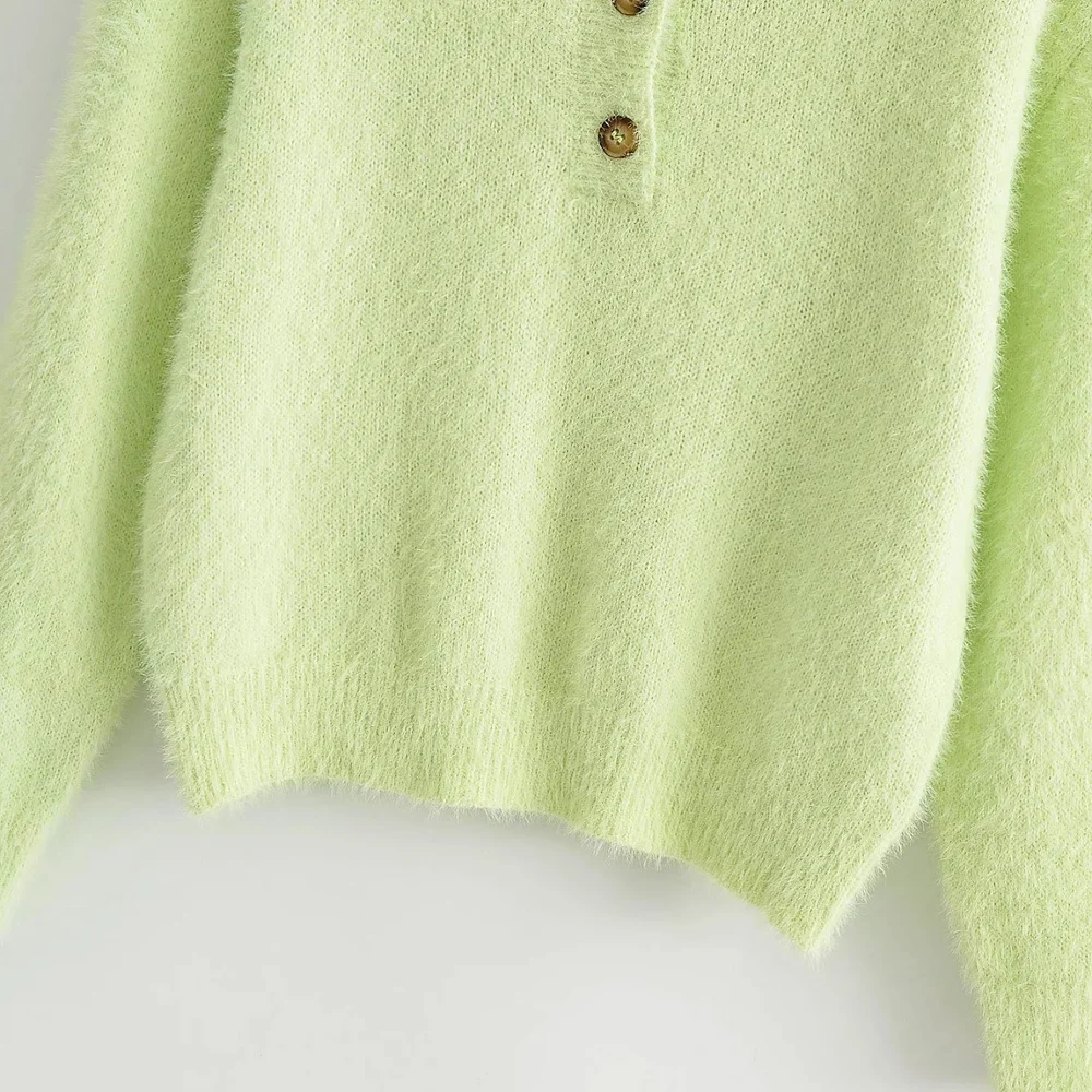 ZRN 2020 Autumn Winter Thick Sweater Women Short Knitted Pullover Long Sleeve Turn-down Collar Top Soft Warm Femme | Женская одежда