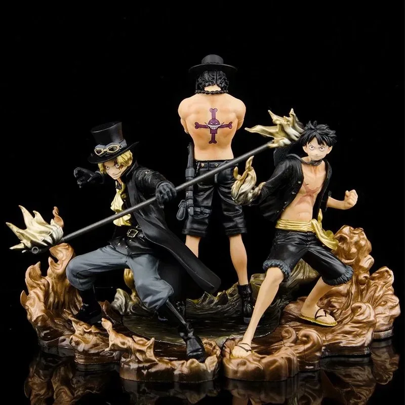 

Free Shipping Ace Luffy Sabo Three Brothers PVC Action Figure Toys Dolls