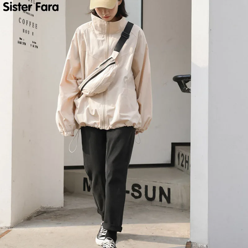 

Sister Fara New Spring Autumn Loose Jacket Fashion Female With Cargo Pants 2 Piece Set Tracksuit 2 Piece Pant Suits For Women