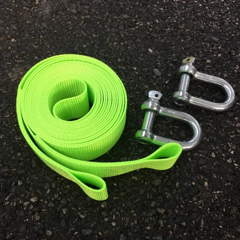 

50mm×3.8m Universal Car Tow Rope Powerful Fluorescent Trailer Belt High-grade Nylon Tow Rope for Buggy Rescue Outdoor Camping