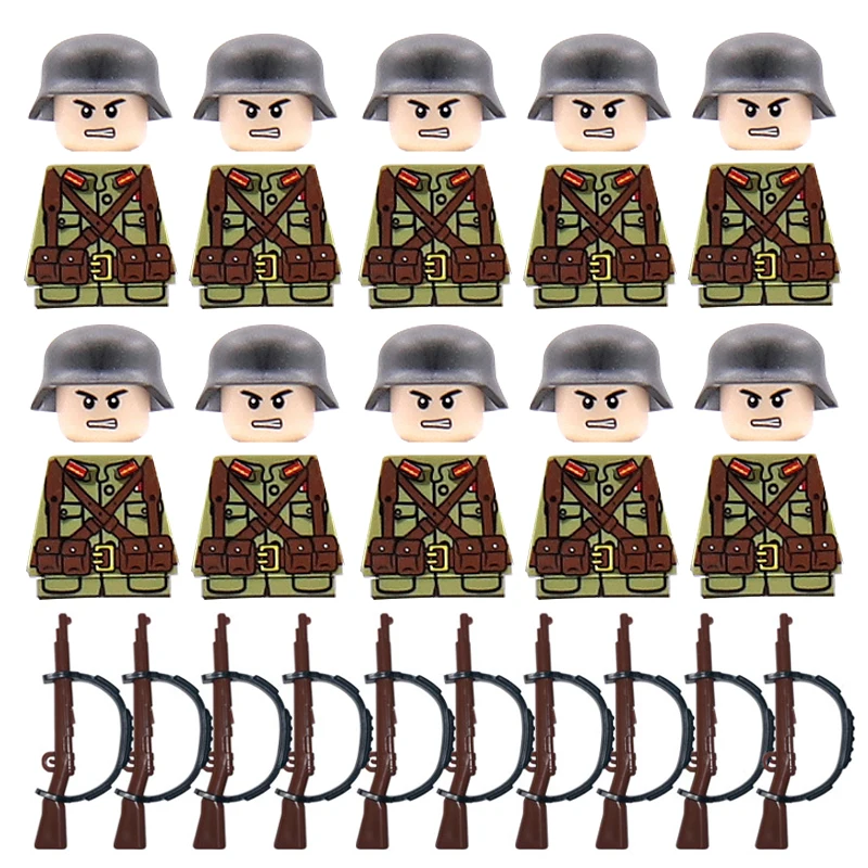 Новые Строительные блоки Вторая мировая война военные Минифигурки солдаты