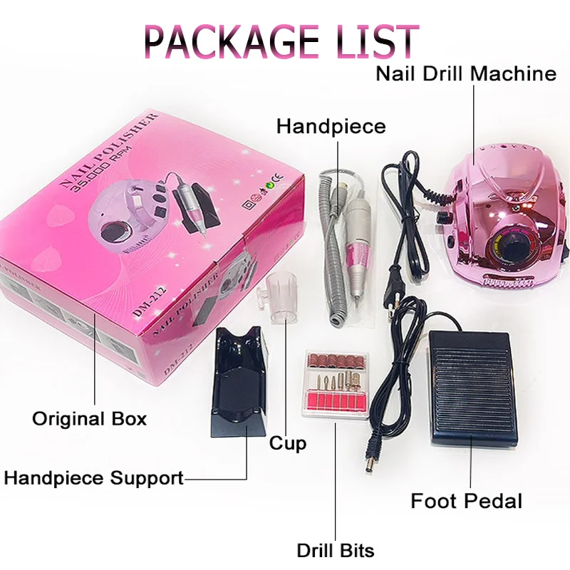 

65W Nail Machine Drill Set Nail Drill Polish Tools Kits 35000RPM Electric Nail Drill Machine File Nail Milling Cutter Manicure