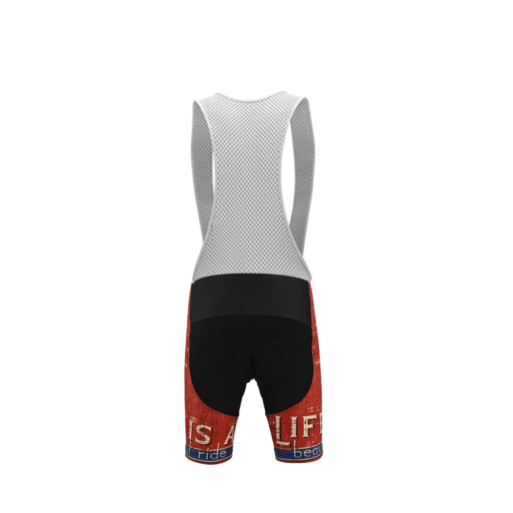 men life is a beautiful ride cycling set cycling wear summer short sleeve cycling clothing 9D gel pad bib pants braetan