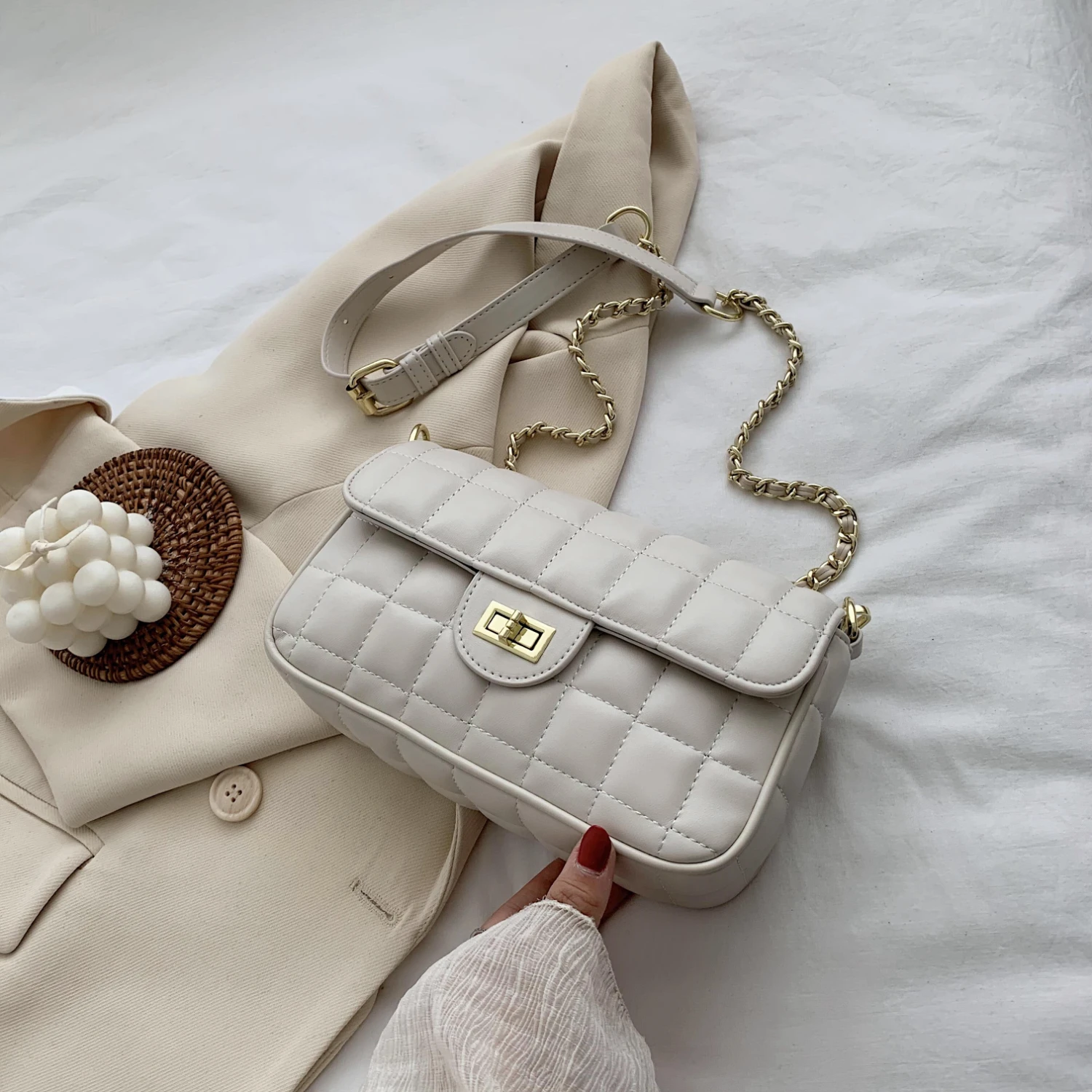 

Chain Small PU Leather Crossbody Bags For Women 2020 Solid Shoulder Purses And Handbags Female Travel Totes Lady Cross Body Bag