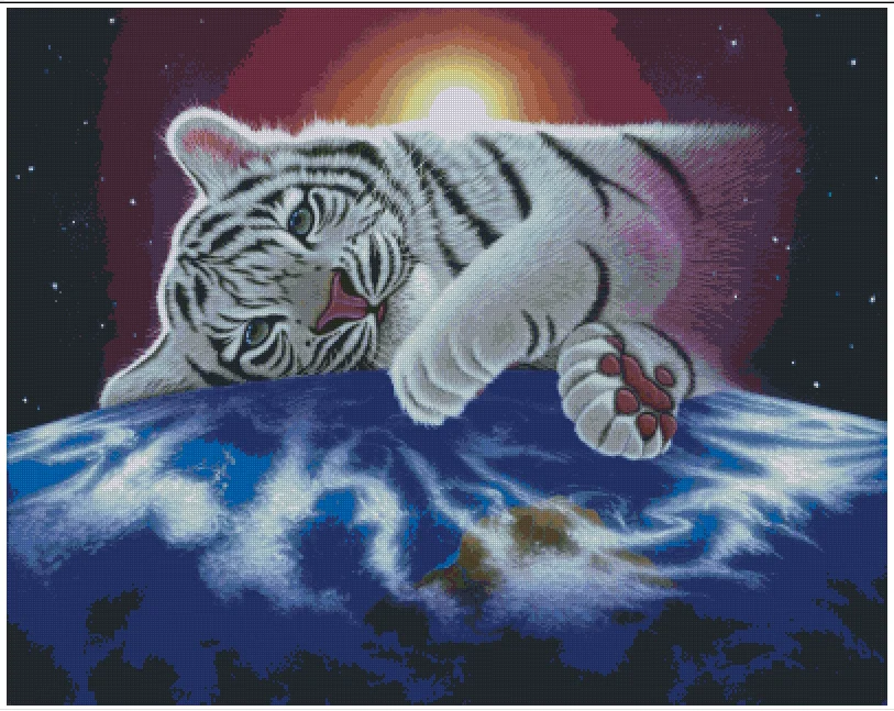 

Tiger Animal Cuddle TimeClear Picture Top Quality Cross Stitch Kits Crafts 14CT Unprinted Embroidered Handmade Art Decor