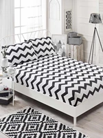 for double bed cotton fitted sheet mattress cover corners with elastic band bed sheet black white designs included pillowcases