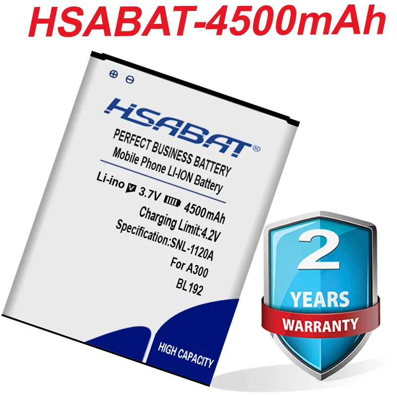 Аккумулятор HSABAT BL192 4250 мАч для Lenovo A300 A750 A328 A328T A526 A388T A529 A680 A590 A560 A505E бесплатная