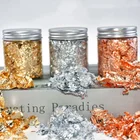 3 г хлопья золотой фольги Золотая Серебряная медная Имитация фольги бумага для самостоятельного ногтевого дизайна форма в виде свечи художественное искусство роспись украшения