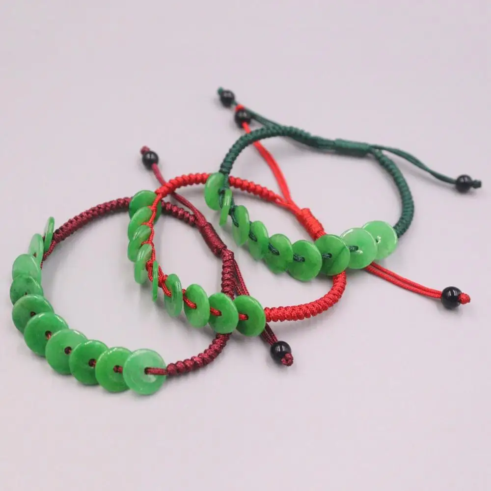 Браслет из натурального нефрита и круглые зеленые защитные пуговицы браслет на