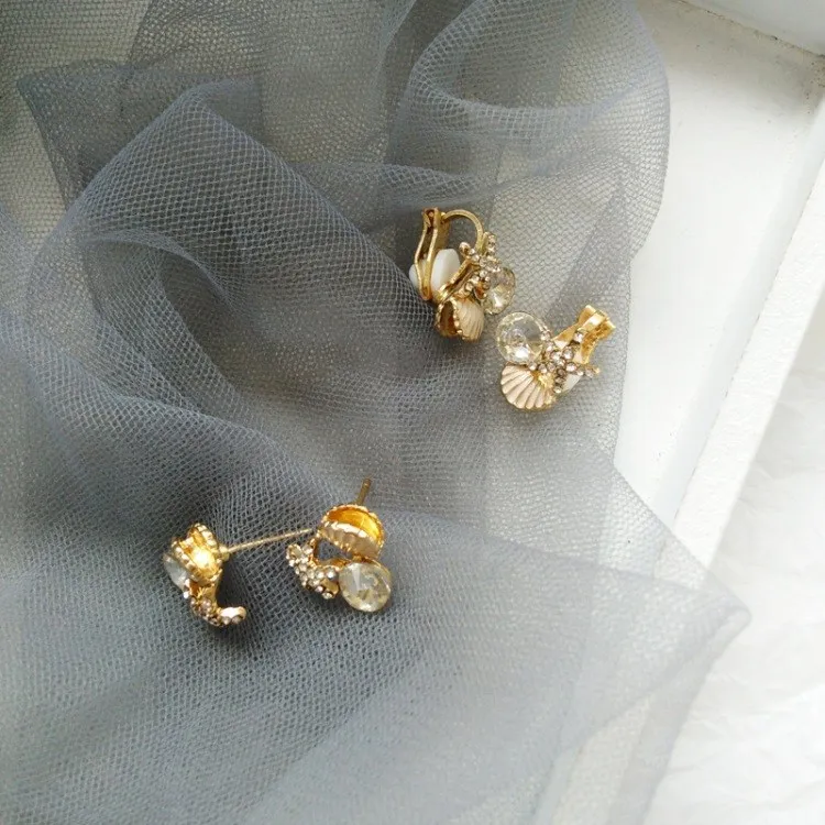 Золотые ультра маленькие серьги гвоздики Морская звезда мини серьга Океанский