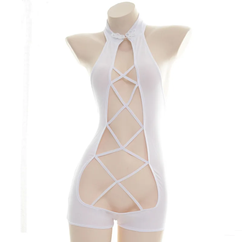 

Sexy Lingerie Hot Erotic Outfit Bodysuits Open Crotch Elasticity Mesh Top Anime Transparent Cosplay Costume Stocking