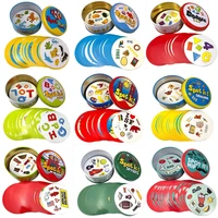 dobble card game table board game for dobbles kids spot cards it go camping metal tin box shalom basic english toys