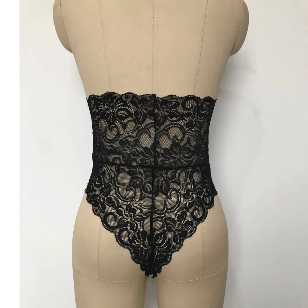 

Women Bodysuits One Piece Backless Lingerie Lace V Neck Halter Babydoll Women Sexy Erotic Lingerie Ropa Interior Sexy