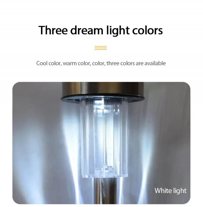 

10pcs Solar Lawn Light Guide The Way Dotted Rainproof Night Light Stainless Steel Small Tube Lamp Landscape Garden Light Outdoor