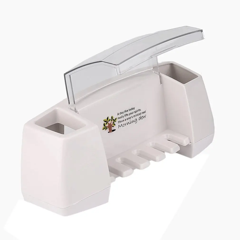 

Multifunctional Adsorption Toothbrush Holder Dispenser Wall Mount Multifunction Creative Bathroom Accessorie Commodity Shelf