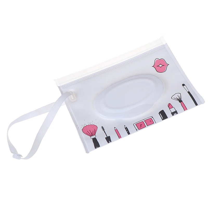 

1Pcs Fashion Wipes Carrying Case Clutch and Clean Wet Wipes Bag for Stroller Cosmetic Pouch with Easy-Carry Snap-Strap