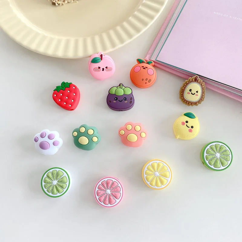 Мультяшный фруктовый протектор кабеля для iPhone Samsung милая зарядка через USB