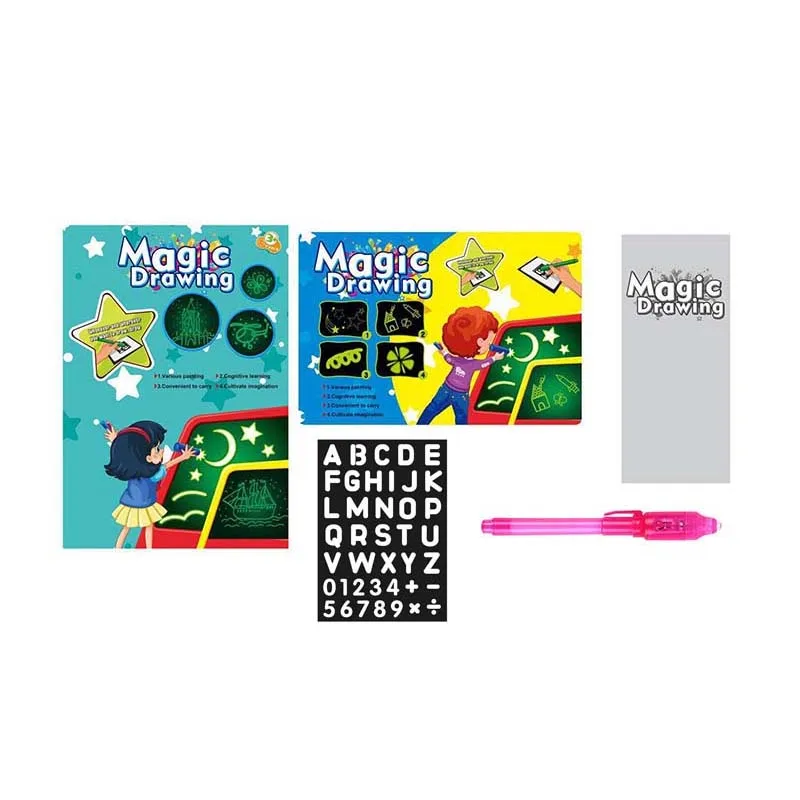 3D A3/A4/A5 Pad Light Up Drawing Neon Pens Creative Glow Art Effect LED Luminous Board Graffiti Doodle Kids Toys | Игрушки и хобби - Фото №1